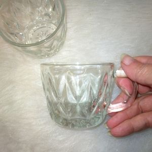 2 vintage pressed glass punch cups